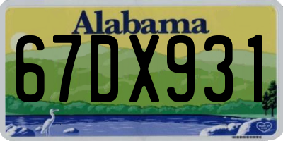 AL license plate 67DX931