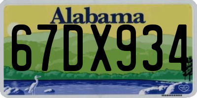 AL license plate 67DX934