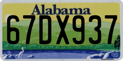 AL license plate 67DX937