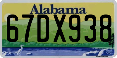 AL license plate 67DX938