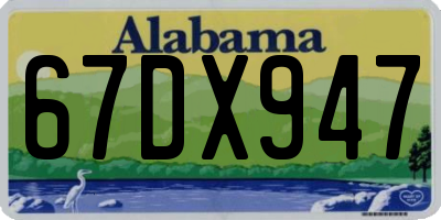 AL license plate 67DX947