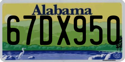 AL license plate 67DX950