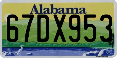 AL license plate 67DX953