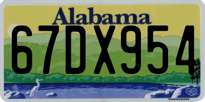 AL license plate 67DX954