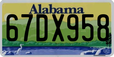 AL license plate 67DX958