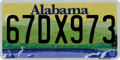 AL license plate 67DX973