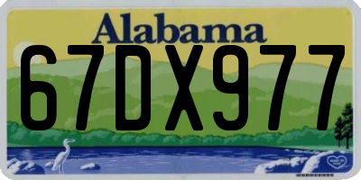 AL license plate 67DX977