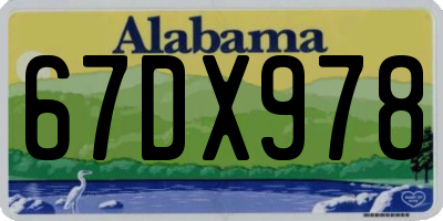 AL license plate 67DX978