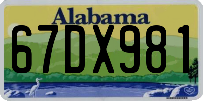 AL license plate 67DX981