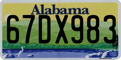 AL license plate 67DX983