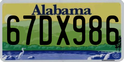 AL license plate 67DX986