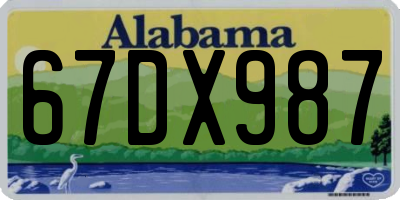 AL license plate 67DX987