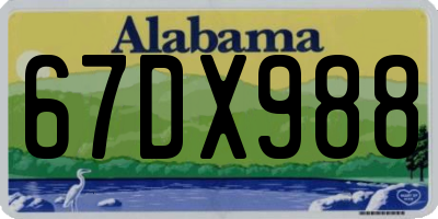 AL license plate 67DX988