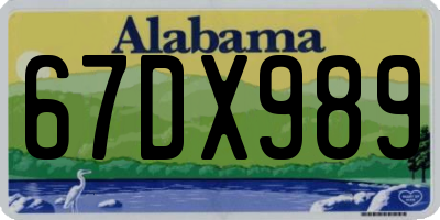 AL license plate 67DX989