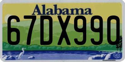 AL license plate 67DX990