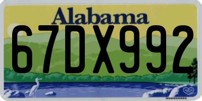 AL license plate 67DX992