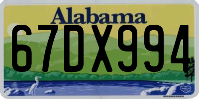 AL license plate 67DX994