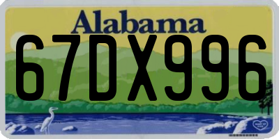 AL license plate 67DX996