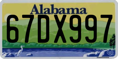 AL license plate 67DX997