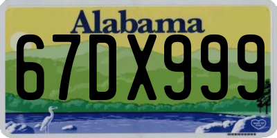 AL license plate 67DX999