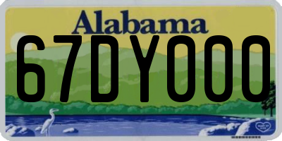 AL license plate 67DY000