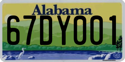 AL license plate 67DY001