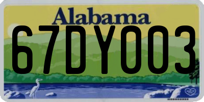 AL license plate 67DY003