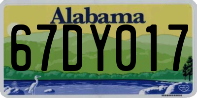 AL license plate 67DY017