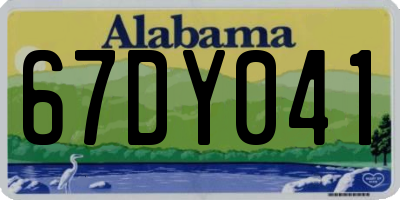 AL license plate 67DY041