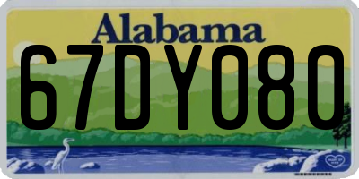 AL license plate 67DY080