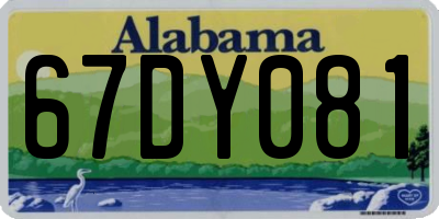 AL license plate 67DY081