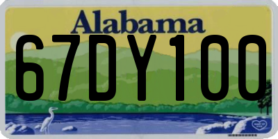 AL license plate 67DY100