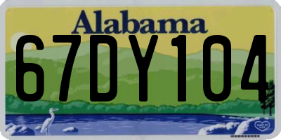 AL license plate 67DY104