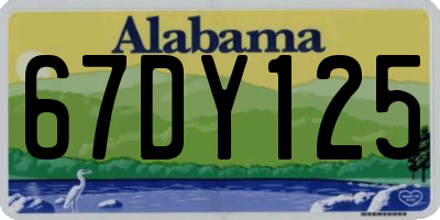 AL license plate 67DY125