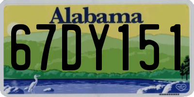 AL license plate 67DY151