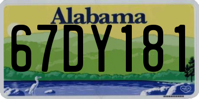 AL license plate 67DY181