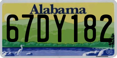 AL license plate 67DY182