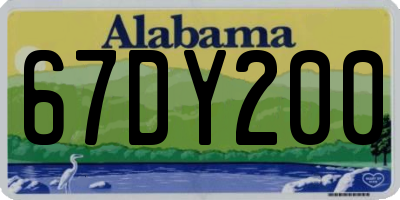 AL license plate 67DY200