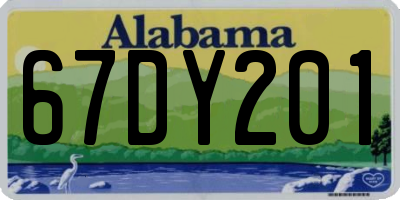 AL license plate 67DY201