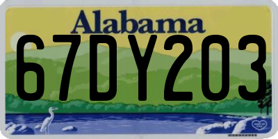 AL license plate 67DY203