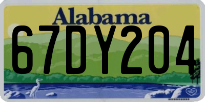 AL license plate 67DY204