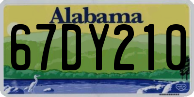 AL license plate 67DY210