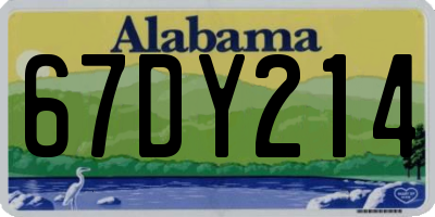 AL license plate 67DY214