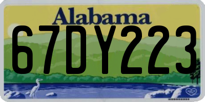 AL license plate 67DY223