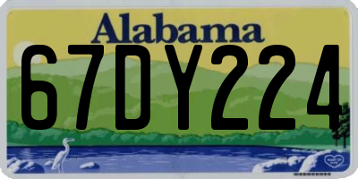 AL license plate 67DY224