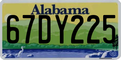 AL license plate 67DY225