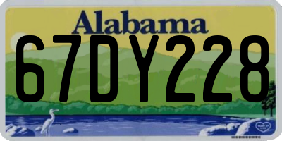 AL license plate 67DY228