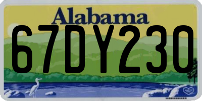 AL license plate 67DY230