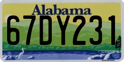 AL license plate 67DY231