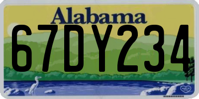 AL license plate 67DY234